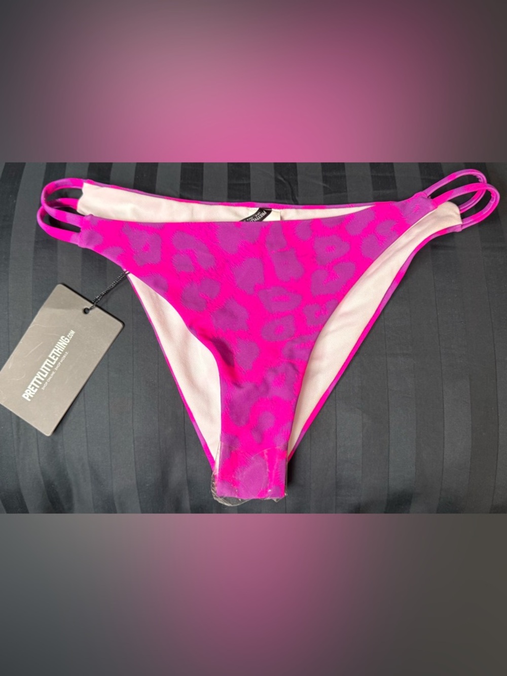 Pretty little thing cheetah print cut out bikini bottom size 4 NWT